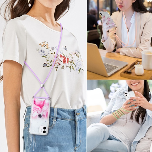 Pink Swirl Glitter Case for iPhone 12 Mini - Picture 5 of 6